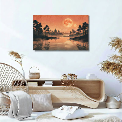 Ensemble de 1 tableau sur toile « Forêt au clair de lune »