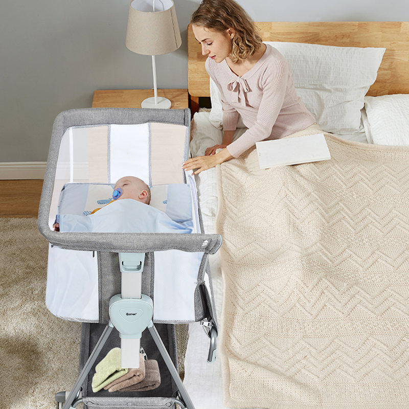 Bedside Cot and Stand, Gray