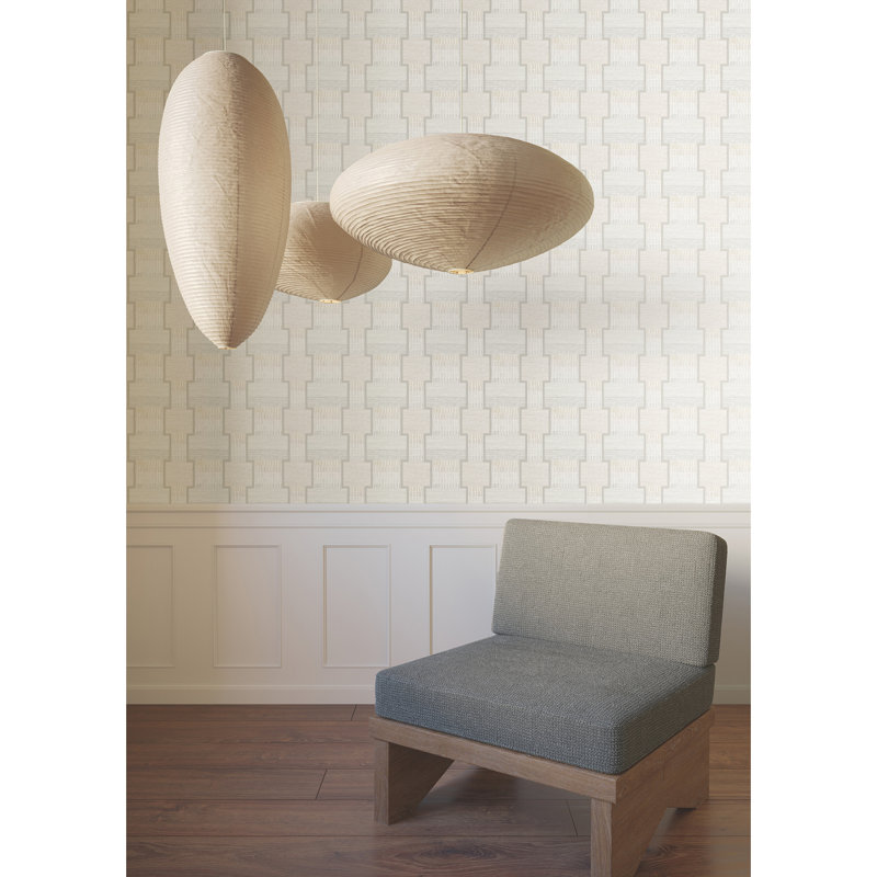 Geometric Wallpaper Roll, Gray