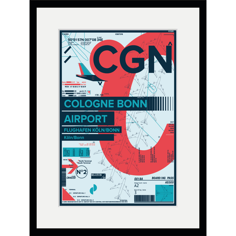 Bonn Airport Colgne 1 Piece Single Picture Frame Wall Art