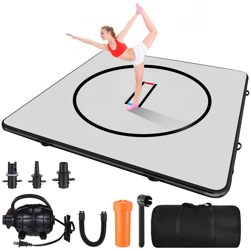 10x10 ft Roll-Up Mat for Wrestling, Martial Arts, Gymnastics, MMA Training Jiu Jitsu Mat, Foldable 4" Thick