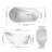 Premium High-Back Acrylic Free Standing Bath Tubs Oval-Shape Stand Alone White Soaker Tub(59×32 Inch)