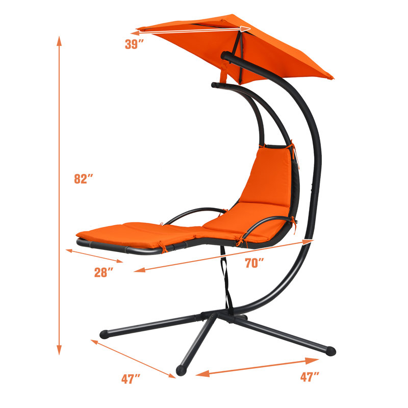 Chaise longue suspendue Venerocia avec support, Orange