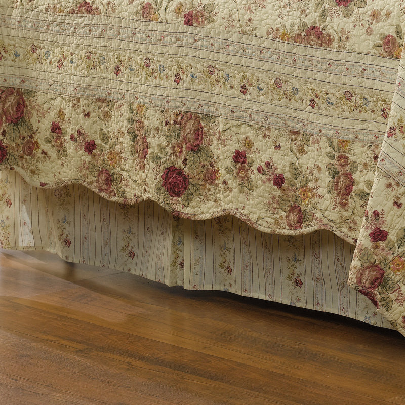 Jupe de lit rose antique à motif floral 15 po x 15 po Greenland Home Fashions, Roi