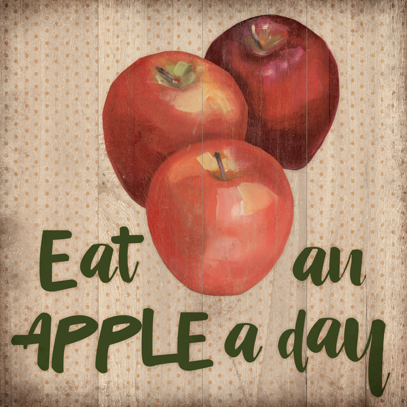 Eat An Apple - Wrapped Canvas Painting, 91cm H x 91cm W x 3.8cm D