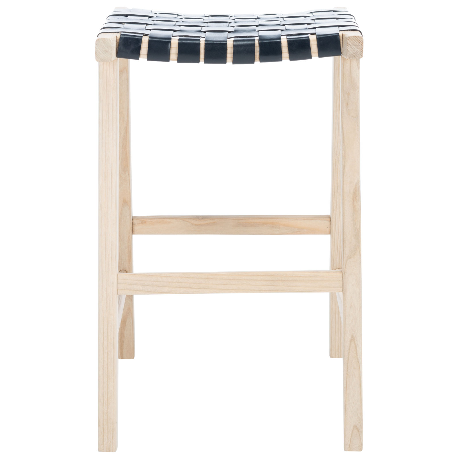Alston Bar Stool, Bar Stool (30” Seat Height), Light Natural, Black