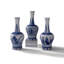 Garden of blue round vases
