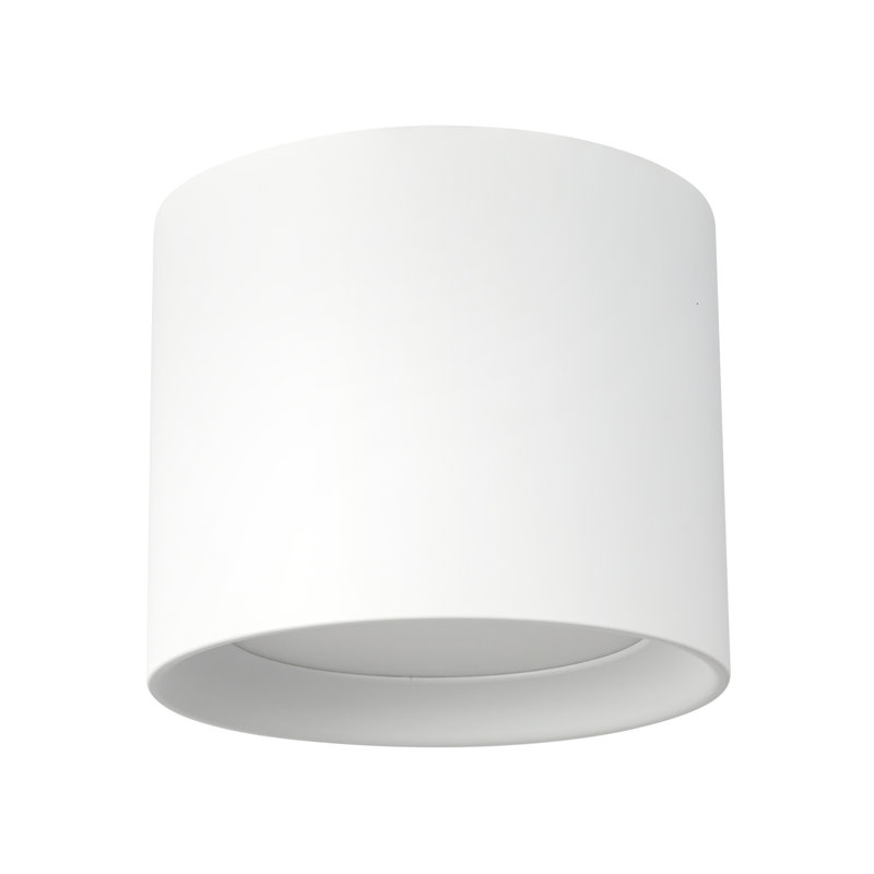 Uma 7-in Black dimmable LED Semi-Flush Mount, White, Height 6 in