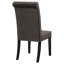 Chaises d'appoint capitonnées brun et rustique espresso