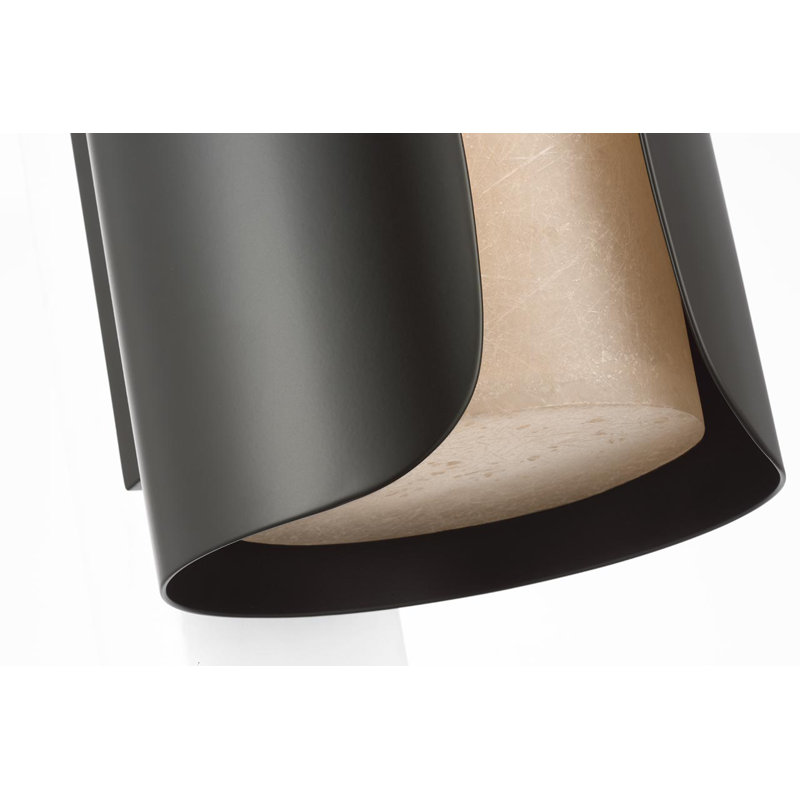 Anne-Marie Barton Armise 18" Sconce with Alabaster, Matte Carbon, 29" H x 7" W x 7.75" D