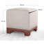 Repose-pieds élégant de couleur brun clair, 19,7 po x 18,5 po x 19,7 po | 50% coton / 50% tissu de lin, 100% pieds en similicuir | 35 éponges orthopédiques 35 po, épaisseur 2,4 po | Idéal pour le confort du salon et de la chambre à coucher-126412677-126412794