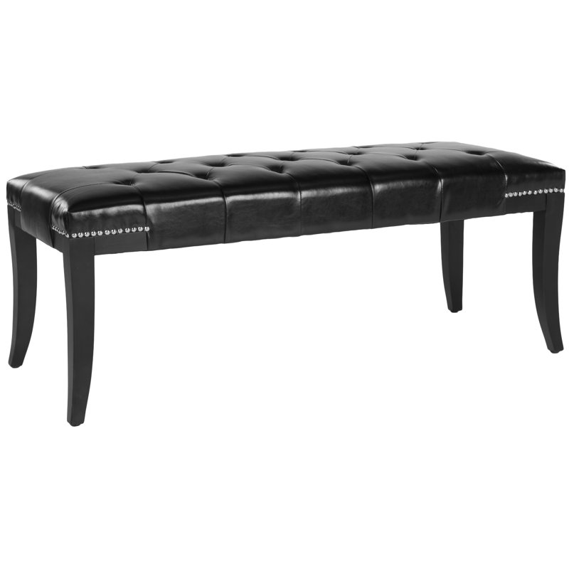 Banc en similicuir Gibbons, Noir