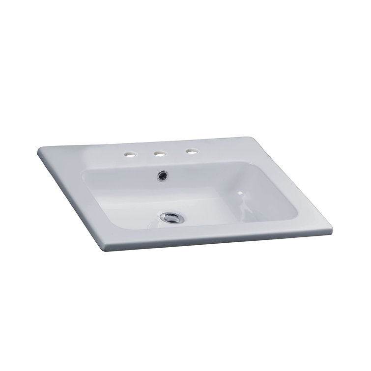 Barclay Cilla 18.75'' White Vitreous China Rectangular Bathroom Sink with Overflow
