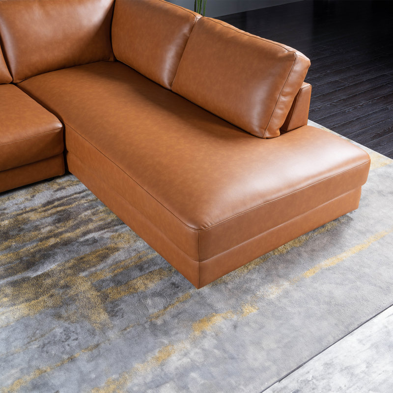 Canapé modulaire en cuir moderne Mid Century Pluie, Orienté à droite