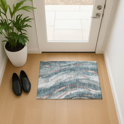 Premium Machine Washable Slesnick AMF1676 Swirls Rug
