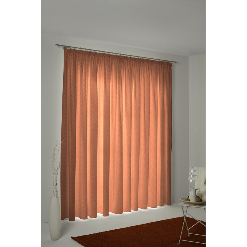 Beloit Pinch Pleat Room Darkening Curtain, Terra, 270cm Width x 245cm Drop