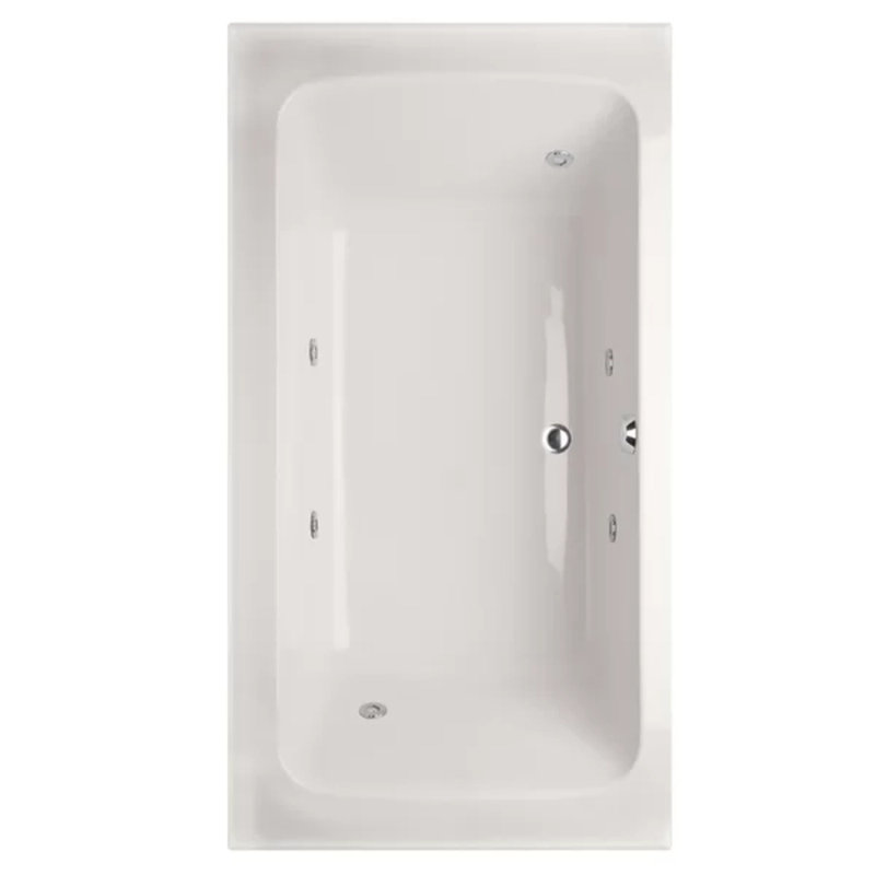 Rachael 72'' x 36'' Acrylic Bathtub, White, Polished Chrome