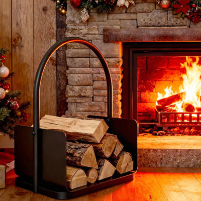42cm W Steel Log Rack