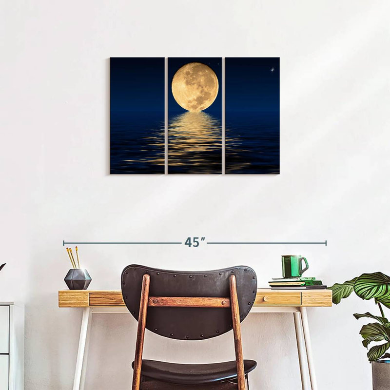 " Moon Light " 3 - Pieces, 20" H x 33" W x 1.25" D