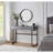 39" Mirrored Makeup Vanity Table with Stainless Steel Base, Mirrored Console Dressing Table with 2 Drawers,Versatile Desk for Bedroom and Office, Grey-1641729178