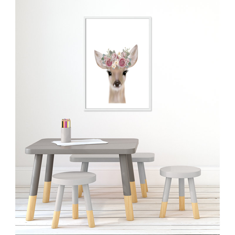 Décoration murale pour enfants, H 35,5 po x l 25,5 po x P 1,19 po, Encadré de boîte blanc