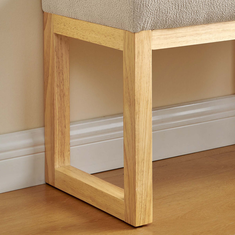 Banc à langer en bois avec assise rembourrée, Brun