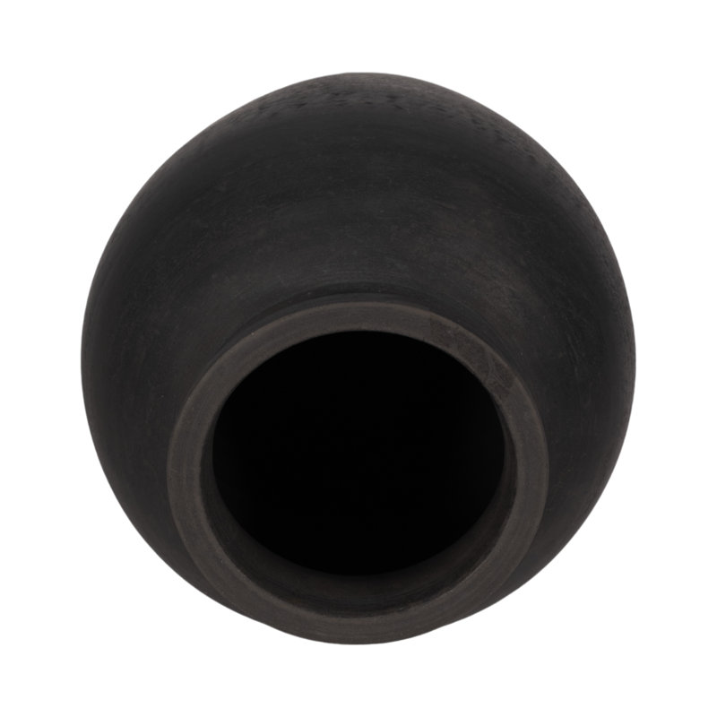 Andrelisa 10'' H Round Terracotta Table Vase, Black