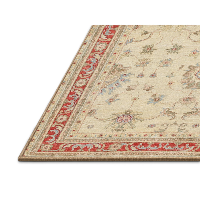 Tapis brun/noir/crème traditionnel Chadwyck, Rectangle 2 pi x 4 pi