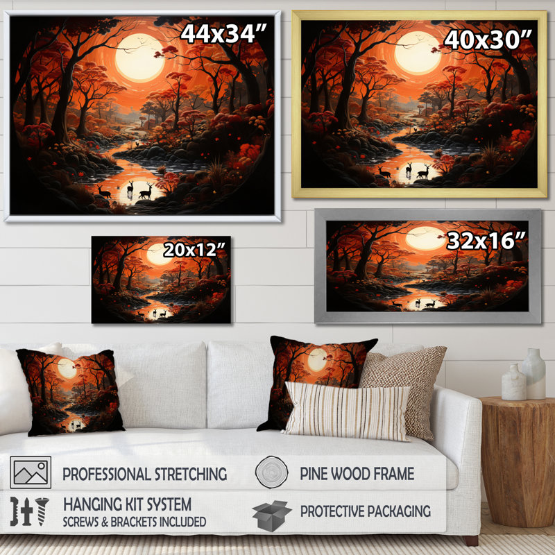 «Hinduisim Dharmas Journey the II», reproduction sur toile, H 34 po x l 44 po x P 1,5 po, Cadre flottant noir