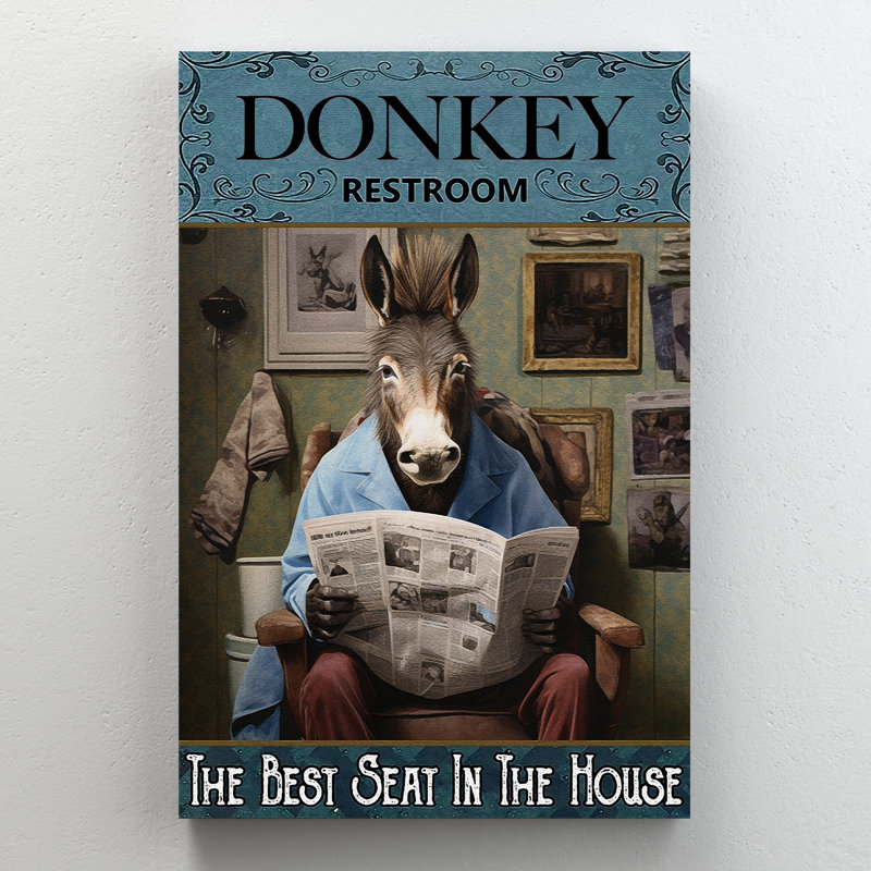 «Donkey Restroom On», impression sur toile, H 36 po x l 24 po x P 1,25 po
