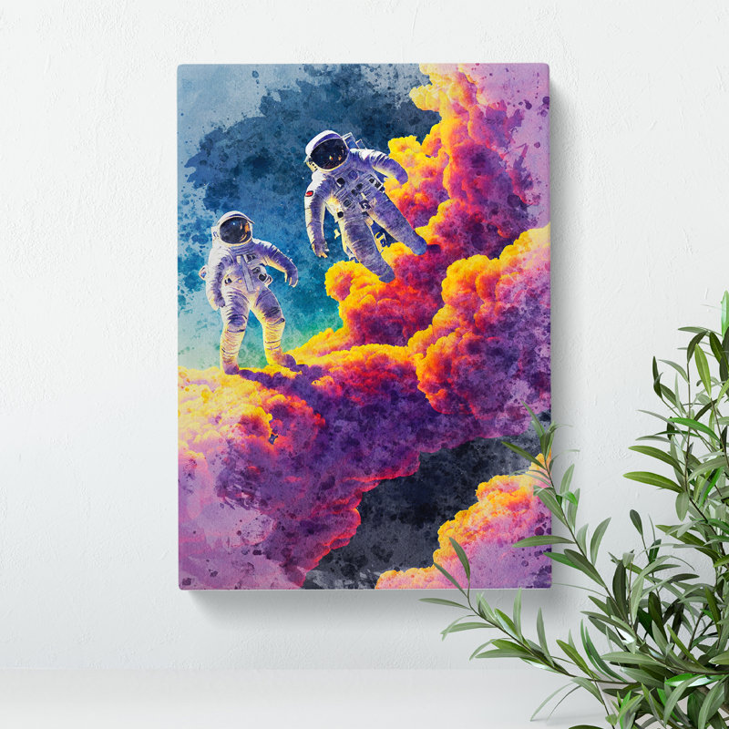 Astronaut In Watercolour No.5 - Wrapped Canvas Painting, 76cm H x 50cm W x 3cm D