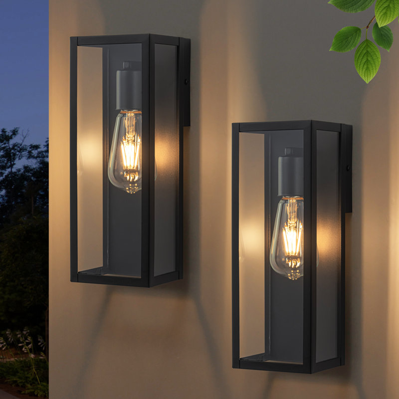 Clear Tempered Glass Outdoor Wall Lantern