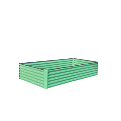 Spacious Galvanized Raised Garden Bed For Outdoor Gardening, Ideal For Growing A Variety Of Plants.