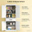 Armoire de cuisine, armoire de cuisine haute, avec tiroir, tablette à 5 niveaux et tablettes réglables-1479543256
