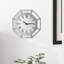 Horloge murale 17,7 "Mordern avec bordure octogonale en verre perlé argenté