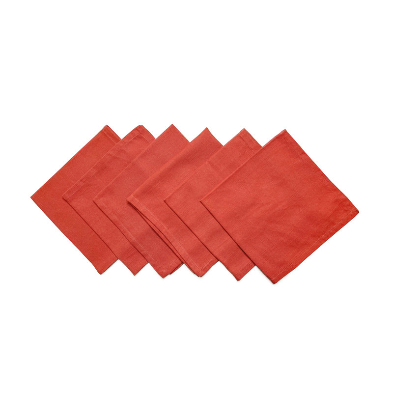 Zarella 100% Cotton Square Napkin, Rust Orange