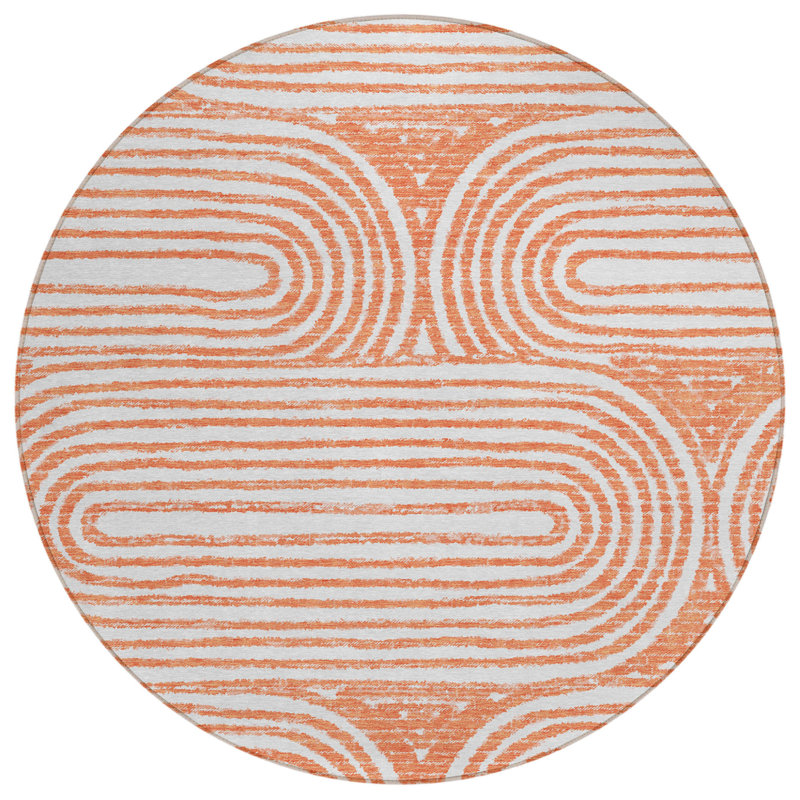 Tapis extérieur rond lavable antidérapant 8 pi