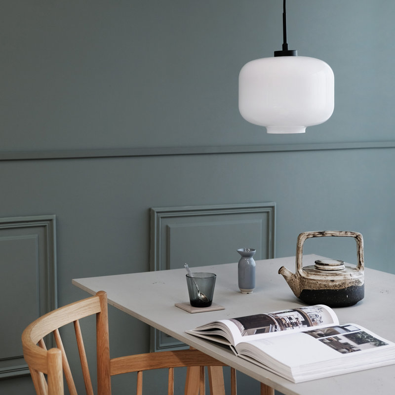 1 - Light Black/White Schoolhouse Pendant