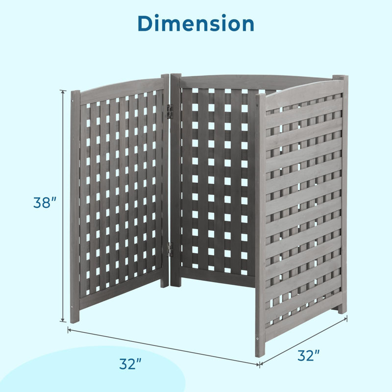 Panneaux de clôture en bois massif H 32 po x l 32 po inclus, Gris