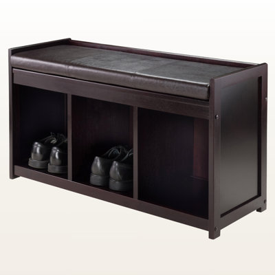 Shirely Espresso 2-Piece Storage Bench with Cushion