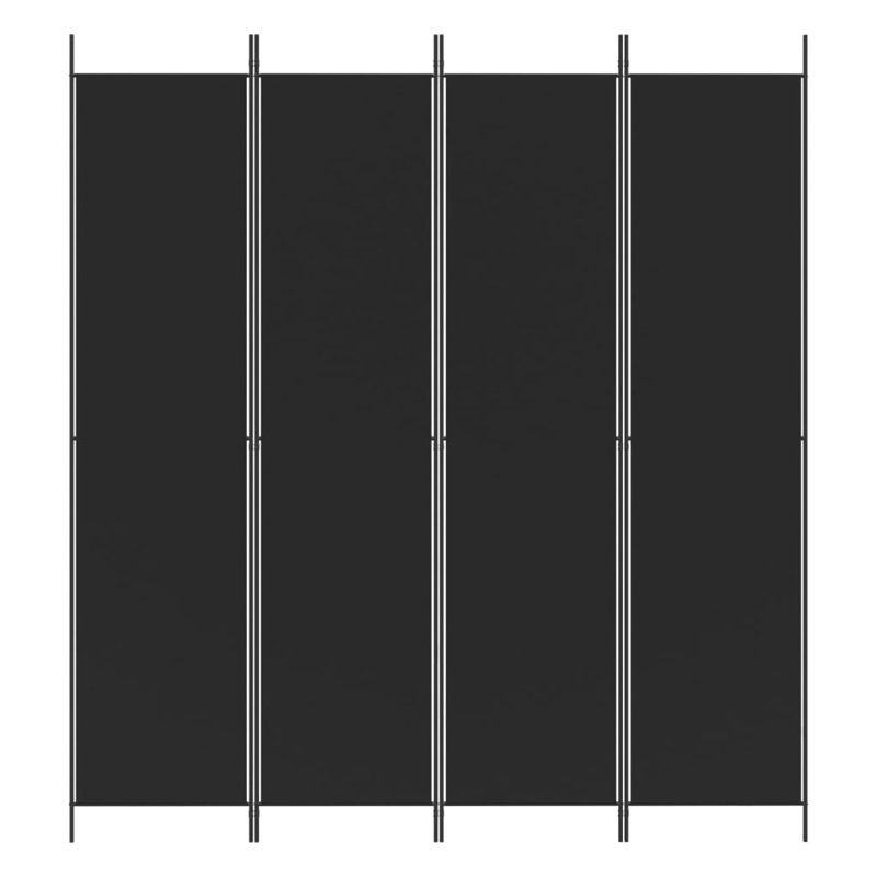 Kasimir Folding Room Divider, Black, 4, 220cm H x 200cm W