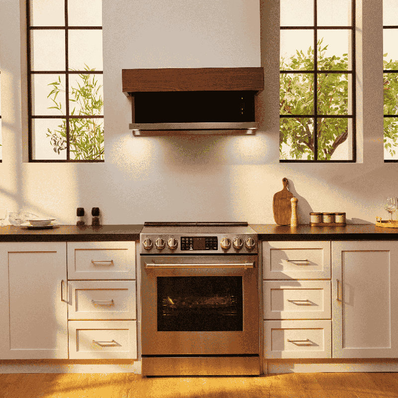 Stainless Steel 30" Slide-In Electric Range, 5-Burner Cooktop, 5.7 Cu. Ft. Capacity True Convection Oven, Air Fry with FreshBake Technology