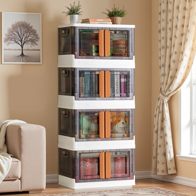 Collapsible Storage Bins With Lids, Stackable Storage Bins With Doors And Wheels