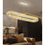 Lustre ovale moderne en cristal 47 "argenté-130141401