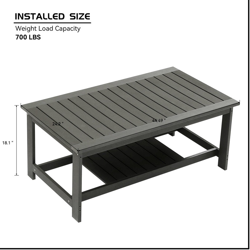 Table basse d'extérieur Muhidin, Gris