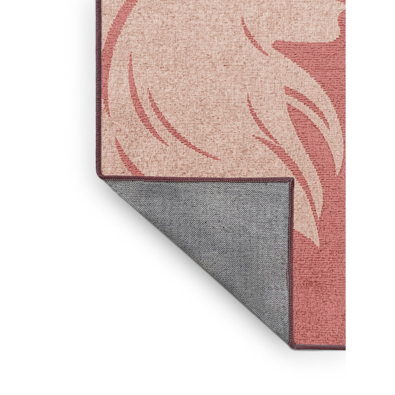 Tapis rose et rose moderne lavable à la machine Rhawnhurst Valentines, 5 x 7