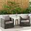 Ensemble de conversation d'extérieur en rotin pour jardin avec canapé pour 2 personnes-1456220969