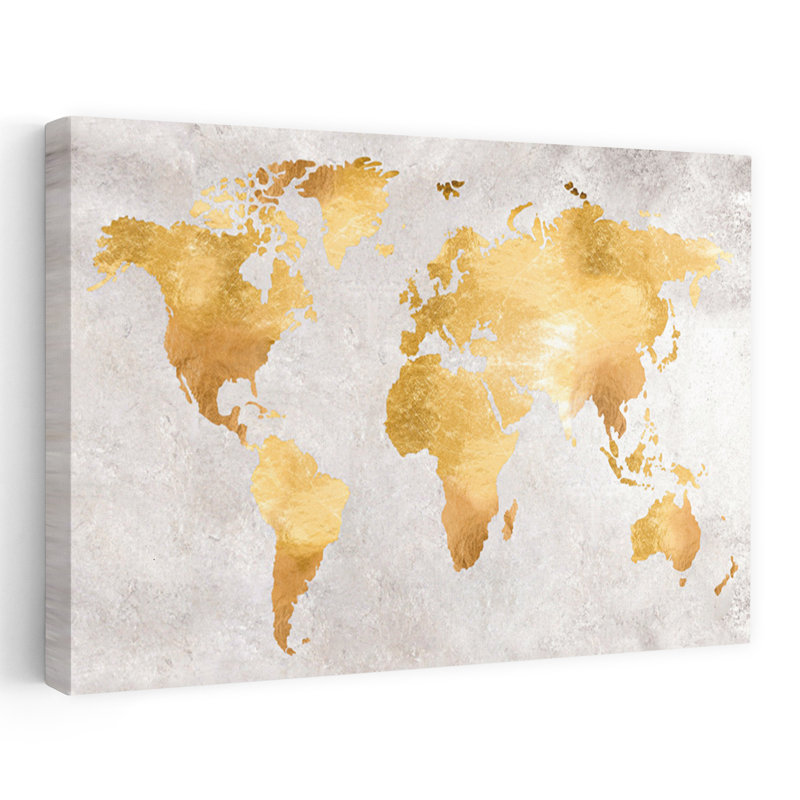 «Gold World», art abstrait contemporain, H 40 po x l 60 po