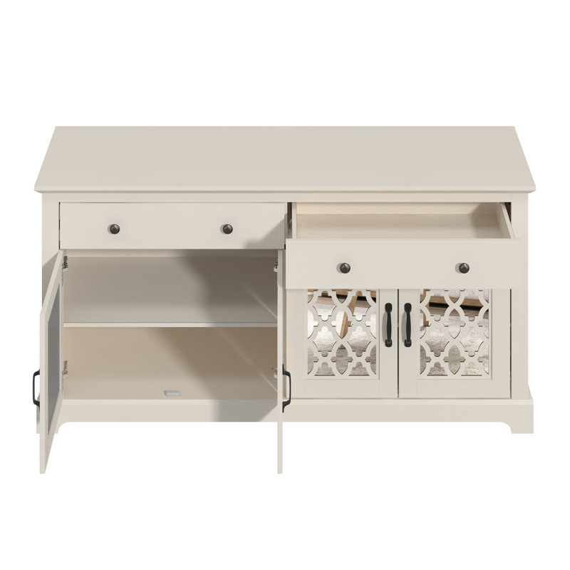 Buffet 2 tiroirs Chessani, Parchemin, Moorish