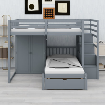 Bunk Bed With Wardrobe, Drawers